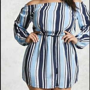Forever 21 blue and white striped dress